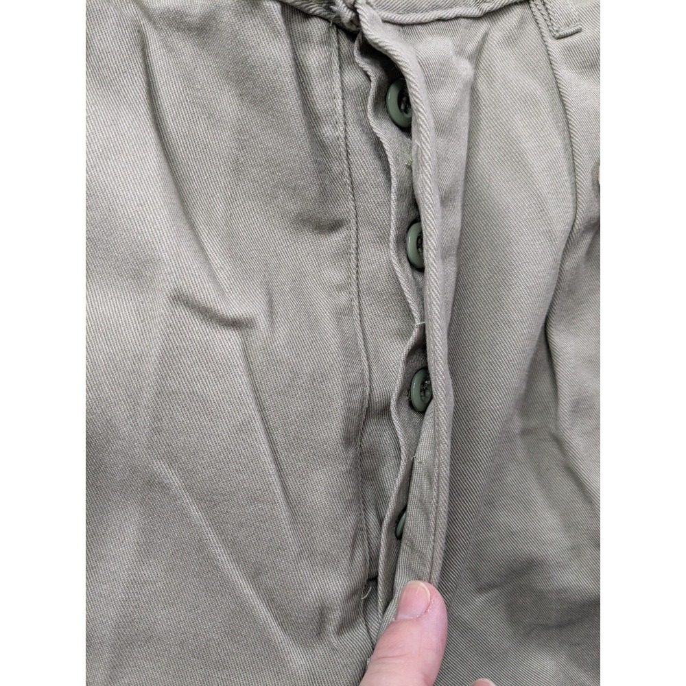 Vintage J.Crew Oarsman Pants Mens 33 Sage Olive Green Pleated Cuffed Made in USA - Picture 12 of 13